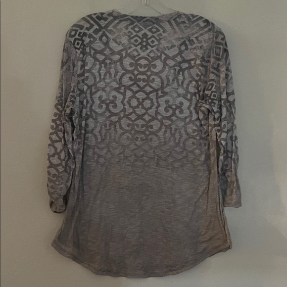 David Cline Grey Patterned Long Sleeve Top - Picture 4 of 4